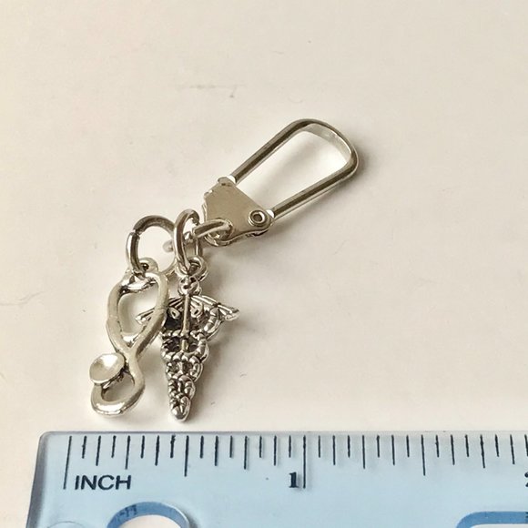 Medical Nursing Caduceus Stethoscope Zipper Pull Purse Charm Backpack MD RN RRT - Picture 9 of 9